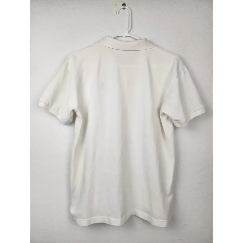 Vintage Ralph Lauren Sport Polo Shirt White Men Medium Horse Logo Short Sleeve